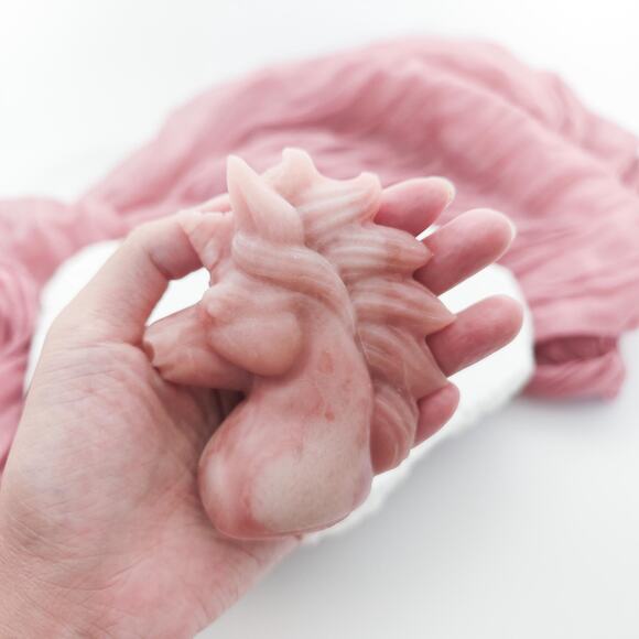 Pink Opal Unicorn Crystal Carving - Picture 8 of 8